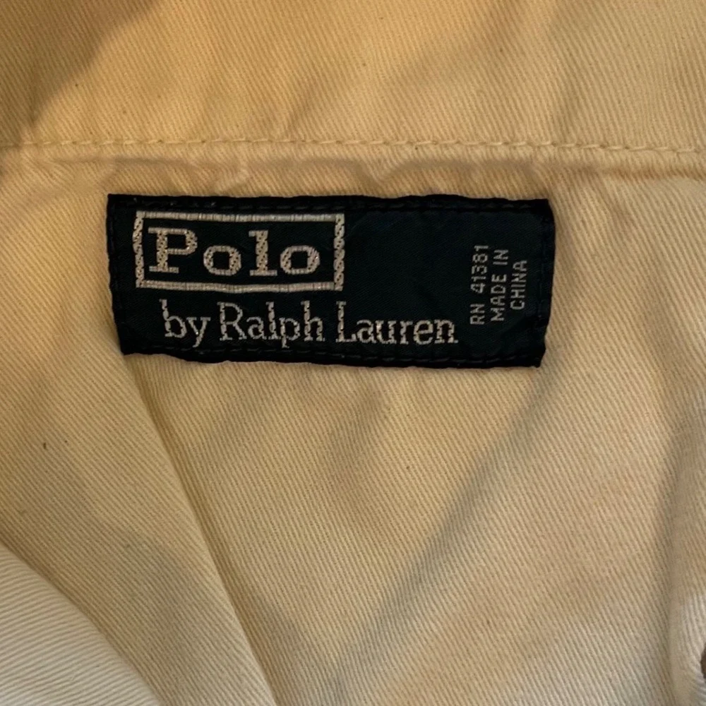 Polo Ralph Lauren Mens Chino Shorts Size 35 Cream Off White Cotton Drawstring 36